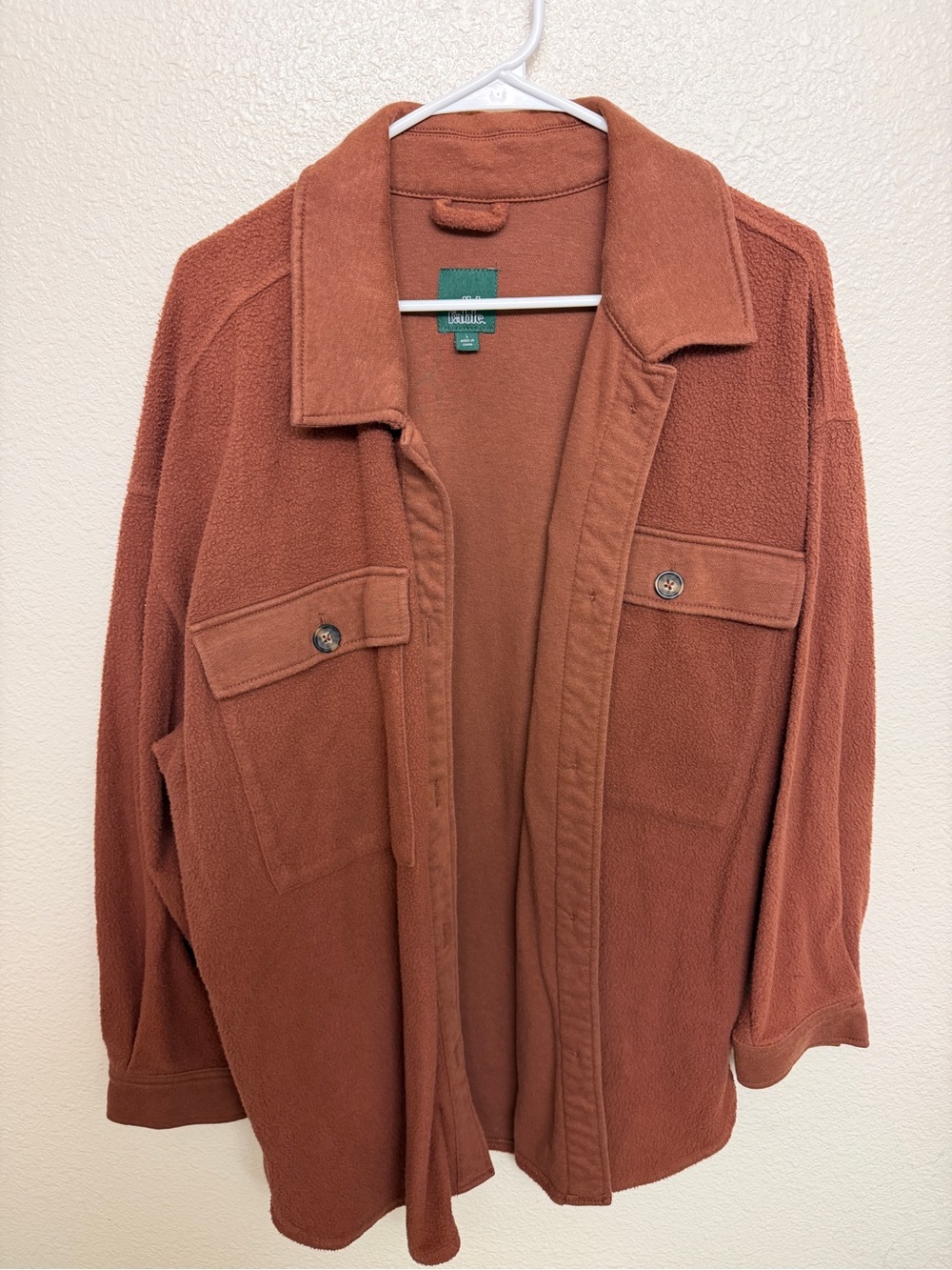 wild fable Rust Brown Open-Front Knit oversized Shacket